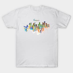 Calgary Watercolor Skyline T-Shirt